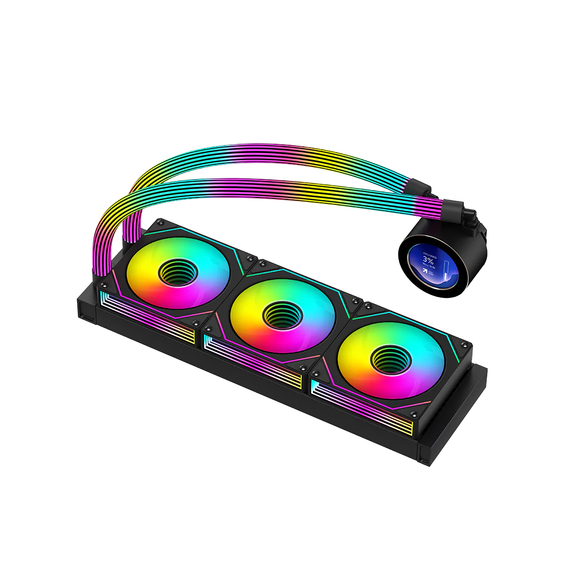 GameOn Kraken N360 360mm LCD Display Liquid CPU Cooler with ARGB Tube GOKRAKENN360 - Image 8