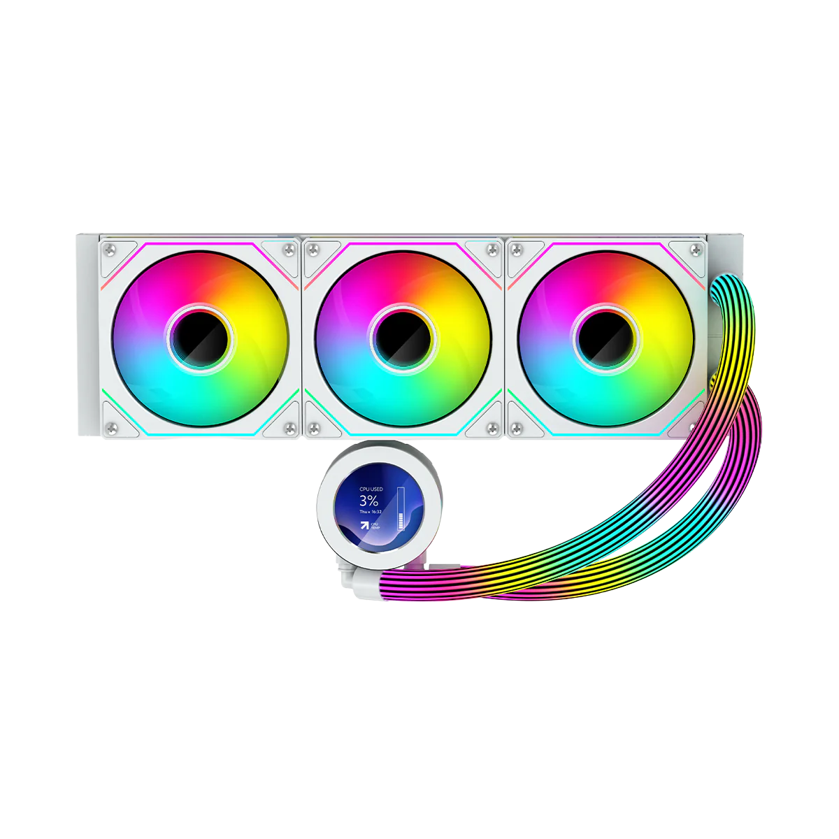 GameOn Kraken N360 360mm LCD Display Liquid CPU Cooler with ARGB Tube GOKRAKENN360 - Image 4