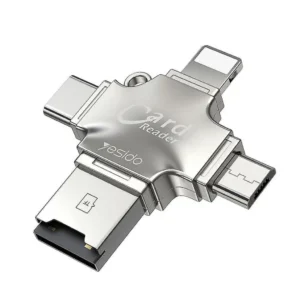 YESIDO CARD READER AND ADAPTER GS13 MISCRO SD USB TYPE C LIGHTNING MICRO USB SILVER GS13
