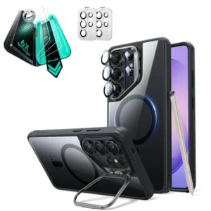 ESR CLASSIC HYBRID MAGNETIC CASE (STASH STAND) COMPATIBLE WITH S26 ULTRA CLEAR BLACK
