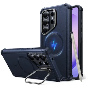 ESR CYBER SERIES TOUGH MAGNETIC CASE (STASH STAND) COMPATIBLE WITH S26 ULTRA NAVY BLUE