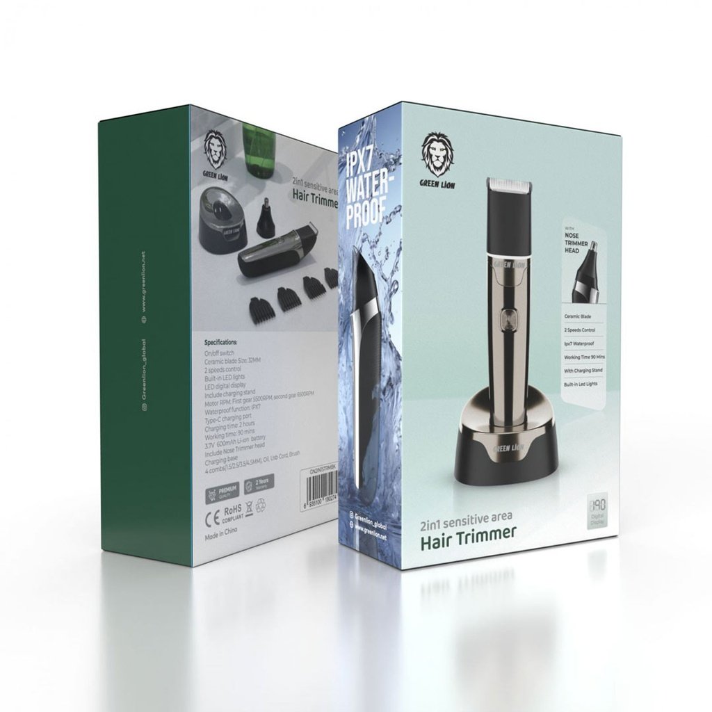 GREEN LION 2 IN 1 SENSITIVE AREA HAIR TRIMER BLACK GN2IN1STRMBK - Image 2