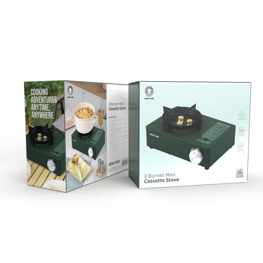 GREEN LION 3 MINI BURNER CASSETTE STOVE GREEN GN3BCSTSTOVGN - Image 2