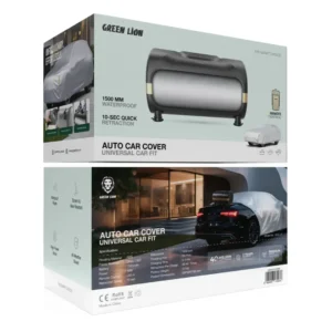 GREEN LION AUTO CAR COVER UNIVERSAL CAR FIT BLACK GNAUCRCVRBK