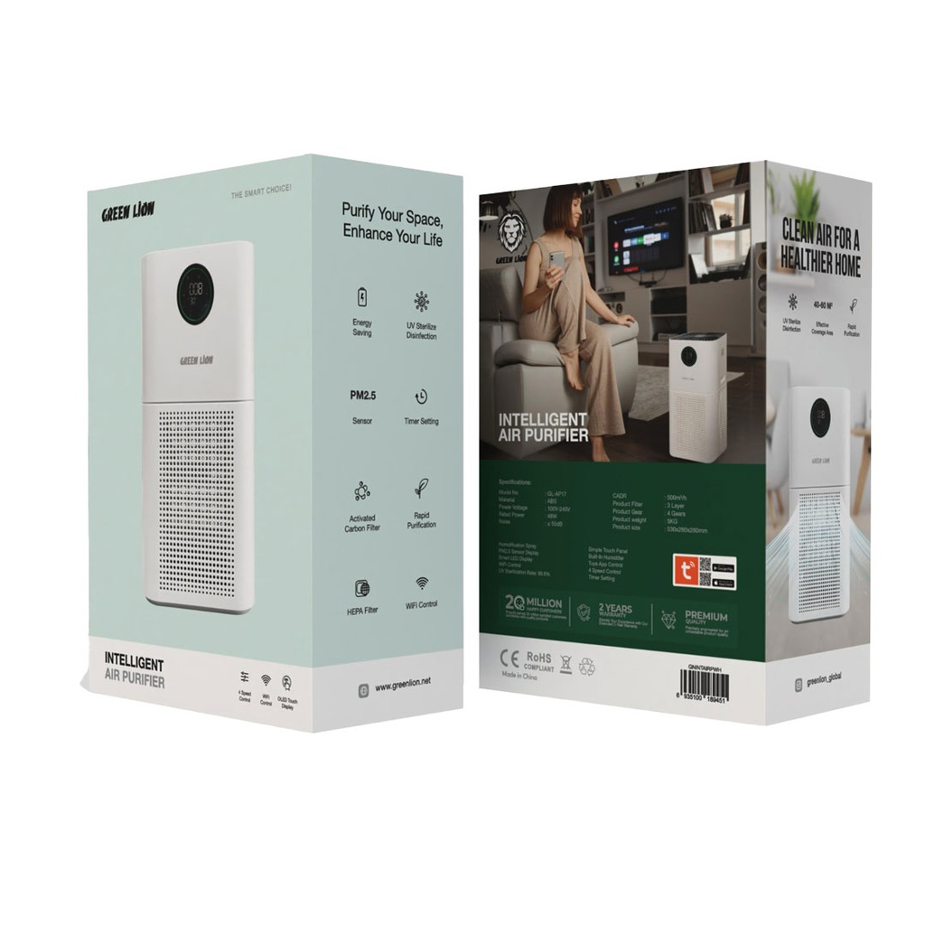 GREEN LION INTELLIGENT AIR PURIFIER WHITE GNINTAIRPWH - Image 2