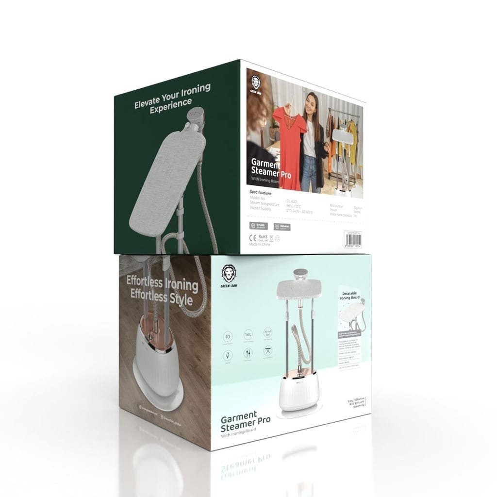 GREEN LION PORTABLE HOUSEHOLD GARMENT STEAMER PRO 7 FUNCTIONAL WHITE GNGMPTSIN7FWH - Image 2