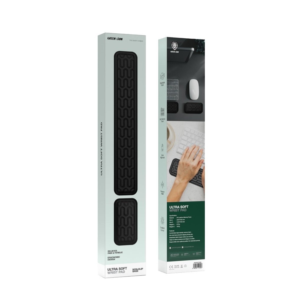 Green Lion Ultra Soft Wrist Pad Black GNWRISTPDBK - Ergonomic Keyboard Rest