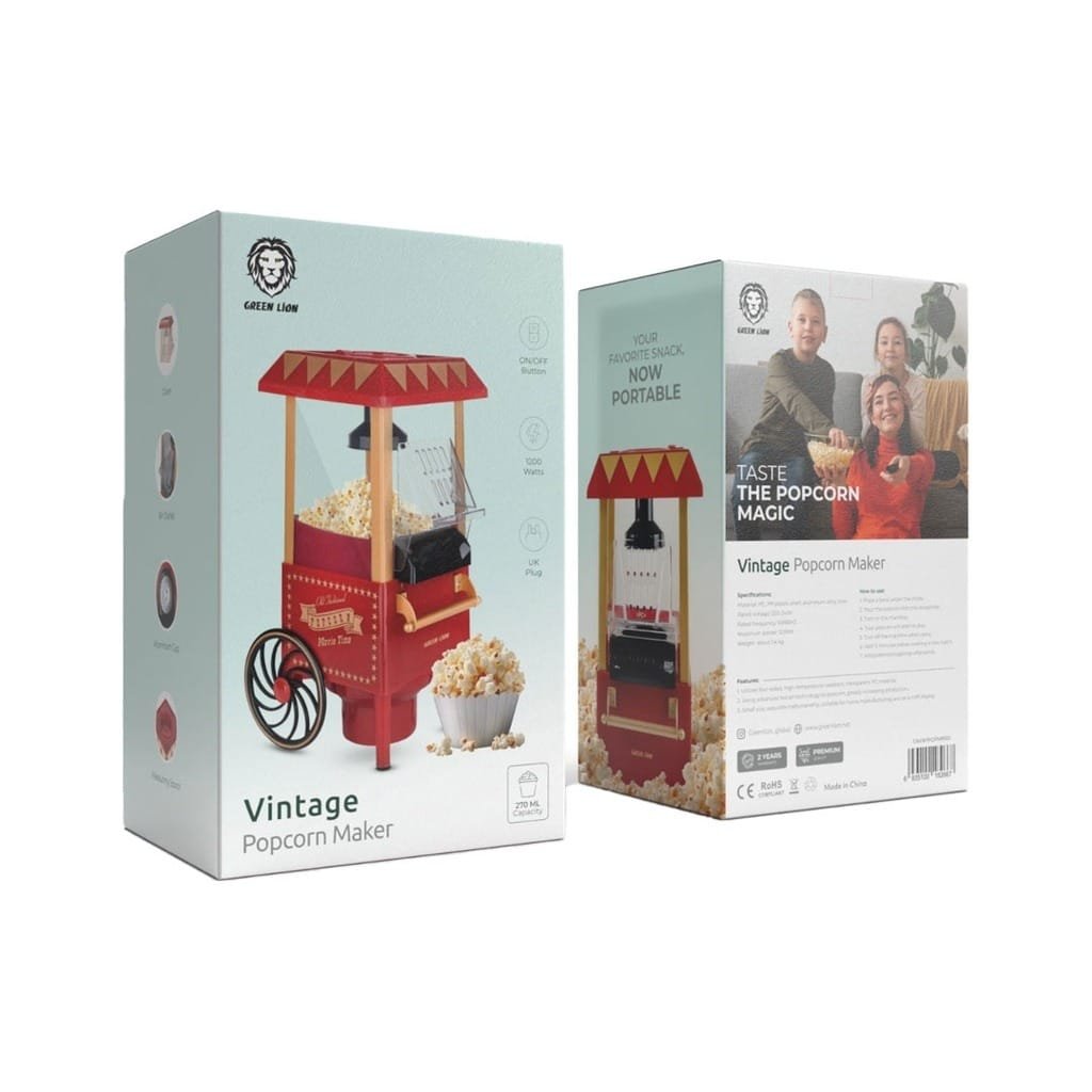 GREEN LION VINTAGE POPCORN MAKER RED GNVNTPOPMRRD - Image 2