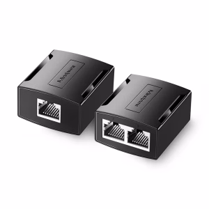 MINDPURE RJ45 1 IN 2 NETWORK CONNECTOR BLACK LX10569