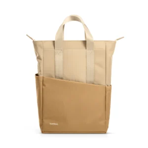 Step into style and functionality with the tomtoc Slash T63 Laptop Backpack in Sand Brown