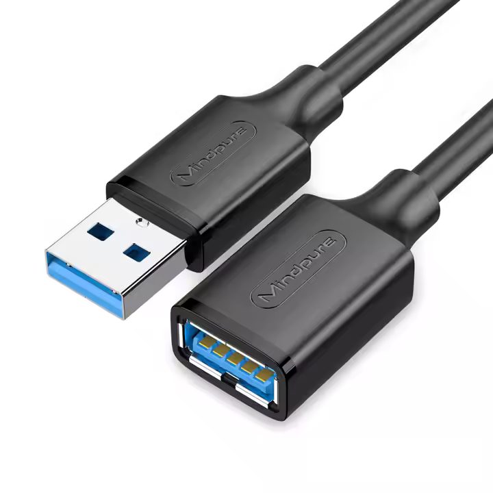 MINDPURE USB Cable 3.0 AM/AF 3M Extender Black