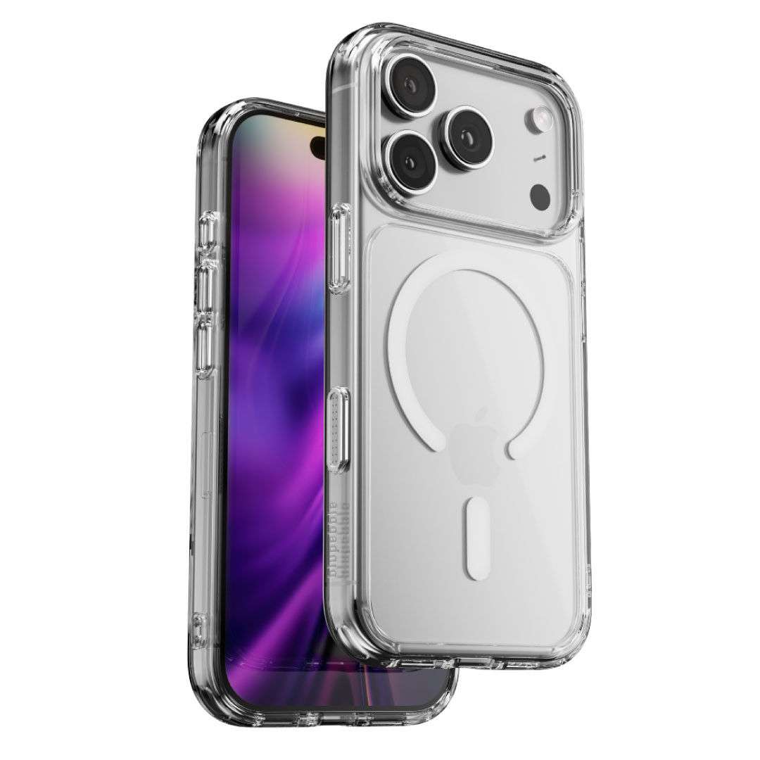 Protect your iPhone with premium clarity and durability using the Blupebble Hybrid Mag Case with MagSafe for iPhone 17 Pro – Clear (BP-IPHMCLR17PRO-CL)