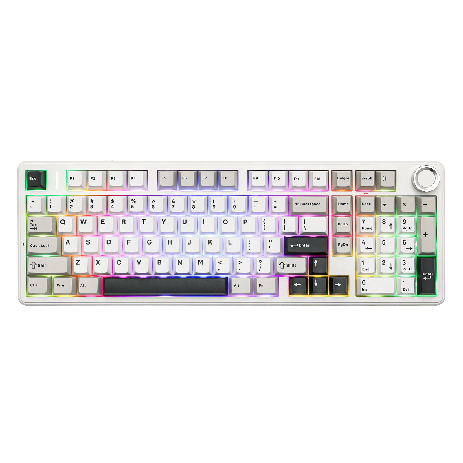 Upgrade your battlestation with the AULA 99 Keys RGB 98% Mechanical Gaming Keyboard F99 Pro – LBL-WH-DPRP edition.
