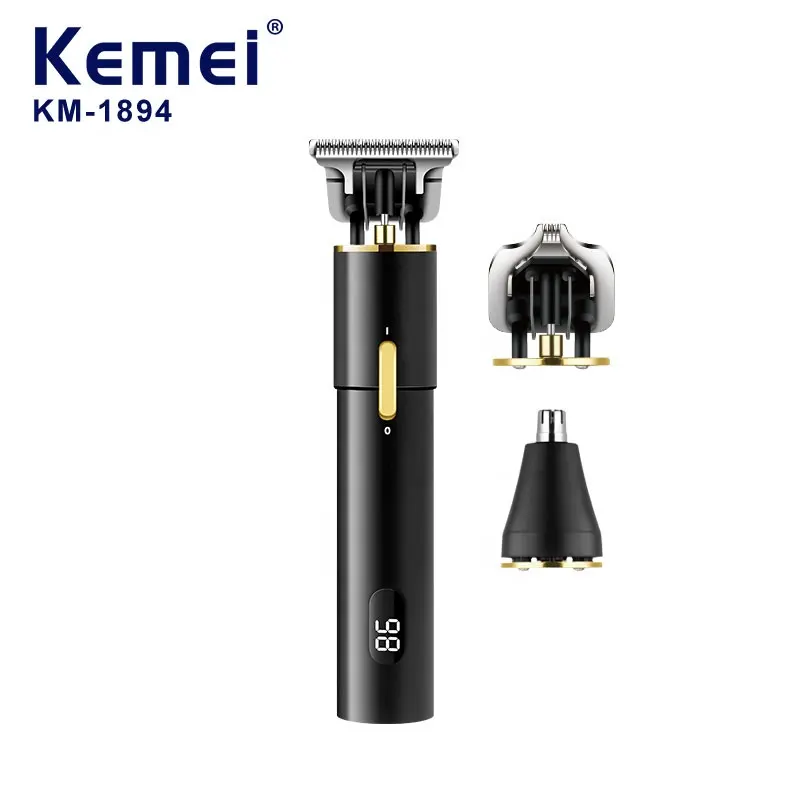 Elevate your grooming routine with the Kemei KM-1894, a professional 3-in-1 hair clipper and trimmer built for versatile performance.