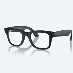RAYBAN META WAYFARER SUNGLASSES F SHINY BLACK L G15 CLEAR RW4006
