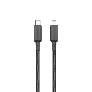 PAWA 30W USB C TO LIGHTNING QUICK CHARGING BRAIDED CABLE 1.2M PW122 BLACK PW-BTLT12CL-BK