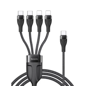 YESIDO 4 IN 1 CABLE 2M BLACK CA200