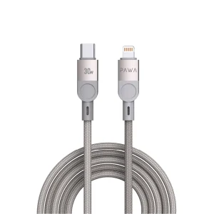 PAWA LEVIN USB C TO LIGHTNING BRAIDED CABLE 1.2M 30W GREY TITANIUM PW-12BDC254-GYTT