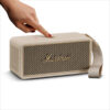 Experience timeless style and powerful sound with the Marshall Middleton II Portable Bluetooth Speaker in elegant cream.