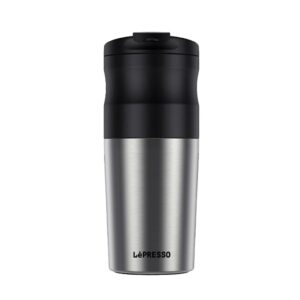 LEPRESSO PORTABLE MUG BURR GRINDER COFFEE MAKER 400ML SLIVER LPCMGSM