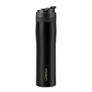 LEPRESSO PORTABLE MUG FRENCH PRESS COFEE AND TEA STAINLESS STEEL BLACK LPIMFPBK