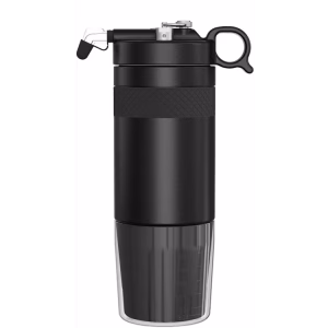 LEPRESSO 480ML VACCUM INSULTED COFFEE CUP DISPENSER WITH SILICON GRIP RING BLACK LPVICFF0045BK