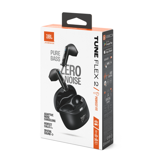 JBL TUNE FLEX 2 TRUE WIRELESS NOISE CANCELLING EARBUDS BLACK - Image 2
