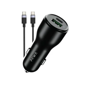 Stay powered wherever the road takes you with the PAWA Solid Car Charger Dual Port PD+QC 51W Black.