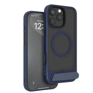 LEVELO MATTEO IPHONE 16 PRO MAX CASE WITH BOTTOM STAND GRIP BLUE LVLMCBSG16PMBL