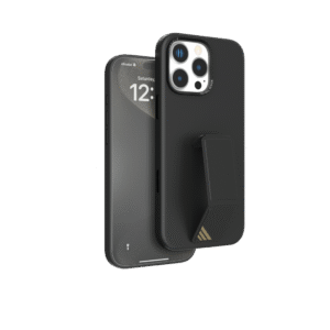 Protect and enhance your iPhone 16 Pro with the LEVELO Morphix Silicone Case with Leather Grip (LVLMSL16PBK) in Black