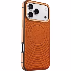 LEVELO SPIRALE IPHONE 17 PRO PU LEATHER HYBRID CASE SUNRISE ORANGE LVLSPR17PSORG