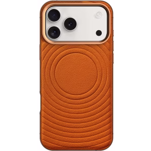 LEVELO SPIRALE IPHONE 17 PRO MAX PU LEATHER HYBRID CASE SUNRISE ORANGE LVLSPR17PMSORG