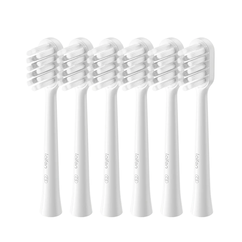 Laifen Gum Care Brush Head White X6 (Pack of 6) - Gentle & Effective for Wave Toothbrush