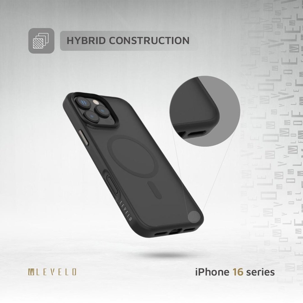 LEVELO IPHONE 16 PRO MAX MAGSAFE MATTE SOLO CASE BLACK LVLMMSC16PMBK - Image 7