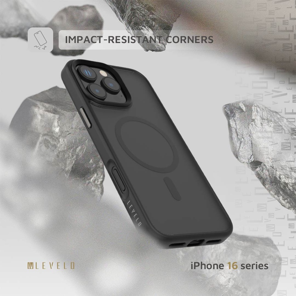 LEVELO IPHONE 16 PRO MAX MAGSAFE MATTE SOLO CASE BLACK LVLMMSC16PMBK - Image 5