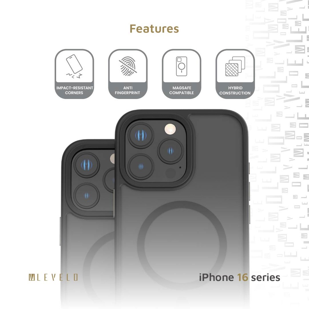 LEVELO IPHONE 16 PRO MAX MAGSAFE MATTE SOLO CASE BLACK LVLMMSC16PMBK - Image 4