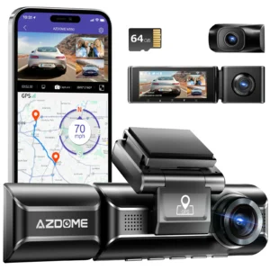 AZDOME 4K Front and Rear Dash Camera Kit with 3.19-Inch Screen, IR Night Vision, 24H Parking Mode - M550