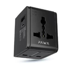 PAWA UNIVERSAL TRAVEL CHARGER WITH PD + QC PORT BLACK PW-TCUTA20W-BK