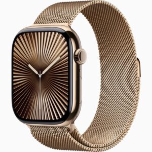APPLE WATCH SERIES 10 GPS + CELLULAR 46MM GOLD TITANIUM CASE WITH GOLD MILANESE LOOP M/L MX003