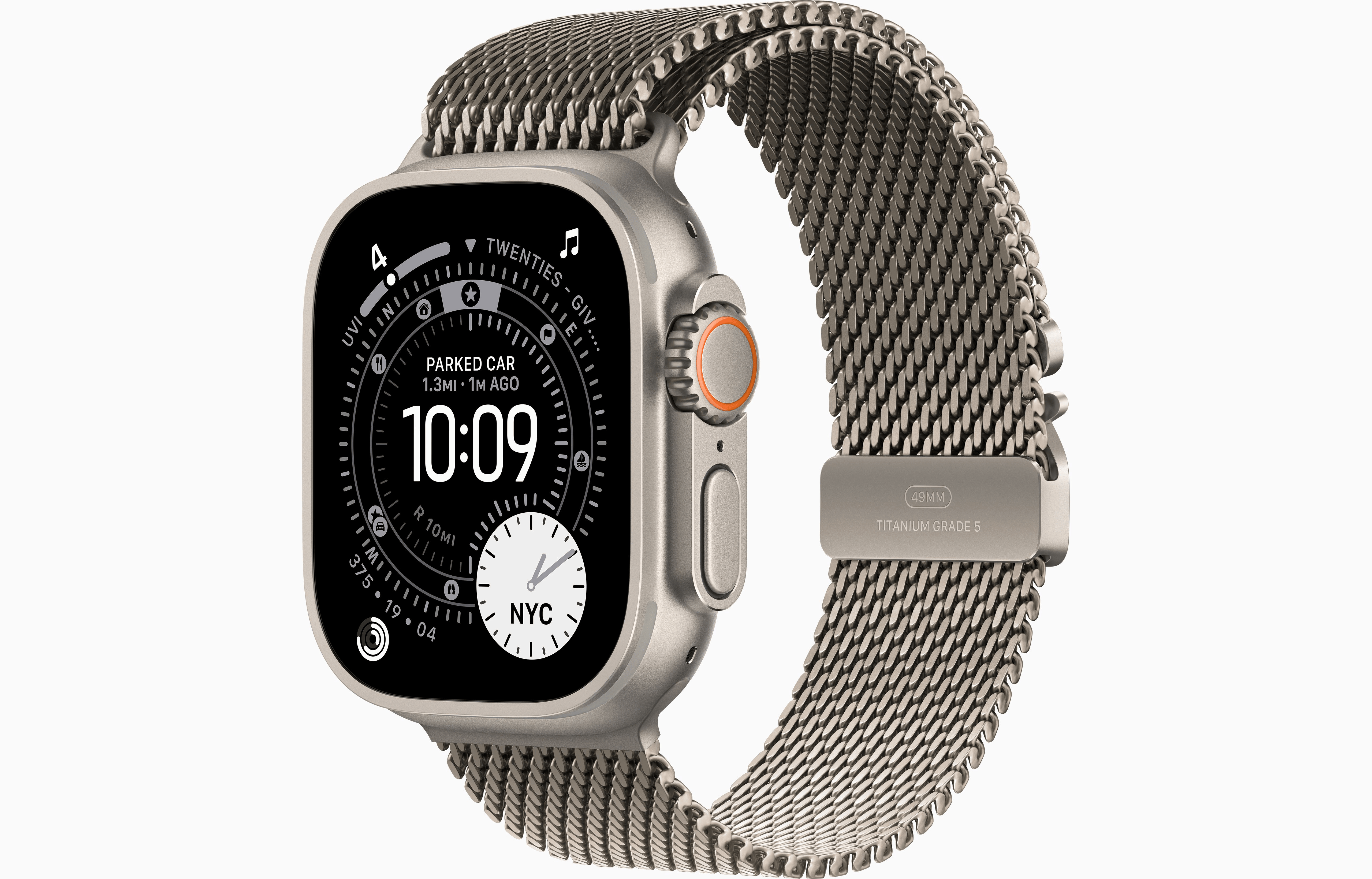 APPLE WATCH ULTRA 3 49MM GPS + CELLULAR NATURAL TITANIUM CASE WITH NATURAL TITANIUM MILANESE LOOP BAND MEDIUM MEWY4