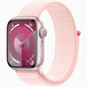 APPLE WATCH SERIES 9 GPS 41MM PINK ALUMINIUM CASE WITH LIGHT PINK SPORT LOOP MR953