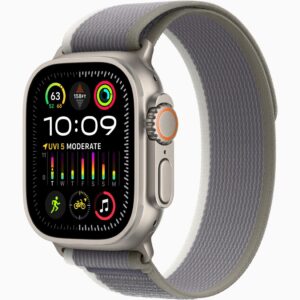 APPLE WATCH ULTRA 2 49MM GPS + CELLULAR TITANIUM CASE WITH GREEN GREY TRIAL LOOP M/L MRF43