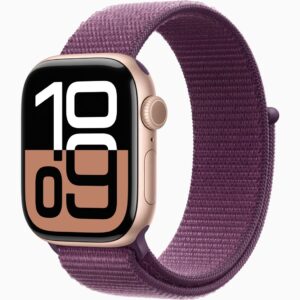 Apple Watch Series 10 42mm GPS Rose Gold Aluminium with Plum Sport Loop MWWK3 | Sleek Design with Fitness Tracking