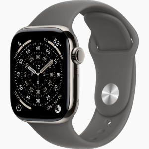 APPLE WATCH SERIES 11 GPS + CELLULAR 42MM NATURAL TITANIUM CASE WITH STONE GRAY SPORT BAND M-L MF8N4