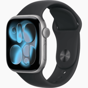 APPLE WATCH SERIES 11 GPS 42MM SPACE GREY ALUMINIUM CASE WITH BLACK SPORT BAND S/M MEQW4