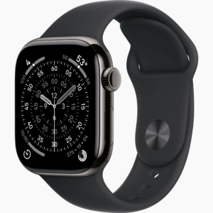 APPLE WATCH SERIES 11 GPS + CELLULAR 42MM SLATE TITANIUM CASE WITH BLACK SPORT BAND S/M MF8R4