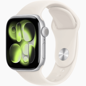 APPLE WATCH SERIES 11 GPSÂ 42MM 2025 SILVER ALUMINIUM CASE WITH STARLIGHT SPORT BAND S/M MEW34
