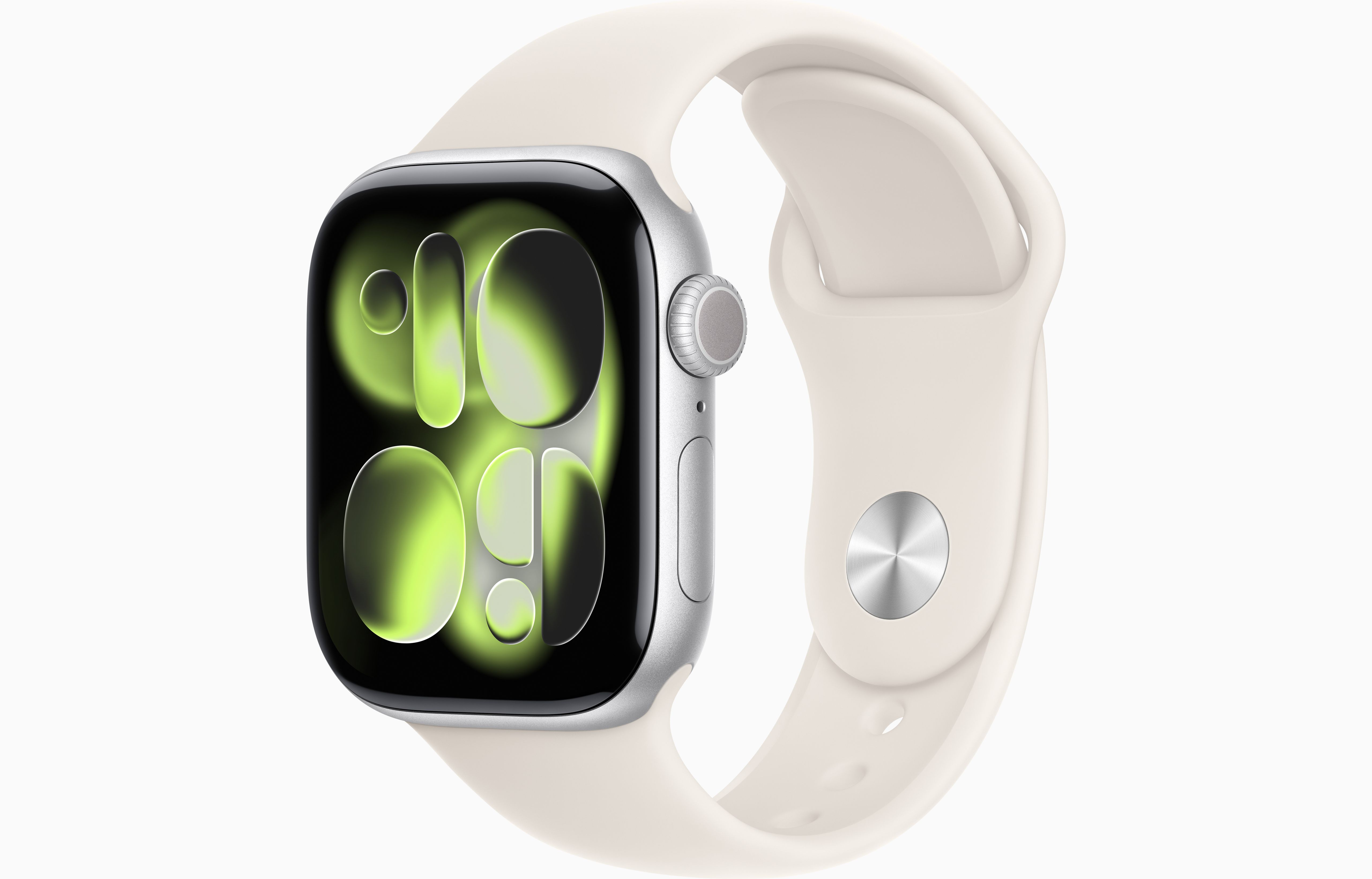 APPLE WATCH SERIES 11 GPS 42MM 2025 SILVER ALUMINIUM CASE WITH STARLIGHT SPORT BAND S/M MEW34