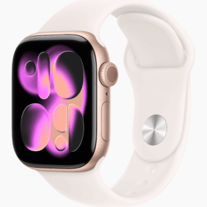 APPLE WATCH SERIES 11 GPS + CELLULAR 46MM ROSE GOLD ALUMINUM CASE WITH LIGHT BLUSH SPORT BAND M-L MFCJ4