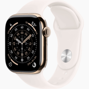 APPLE WATCH SERIES 11 GPS+ CELLULAR 42MM GOLD TITANIUM CASE WITH LIGHT BLUSH SPORT BAND M/L MF8X4